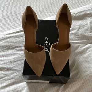 J. Crew Tan Suede d’orsay Heels